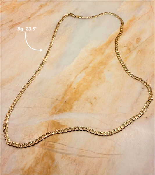 18K Solid Gold Cuban Link Chain